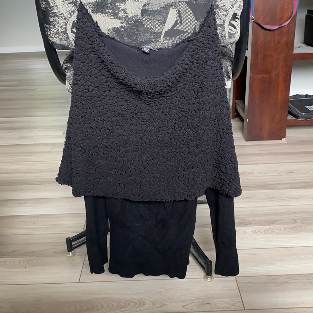 Long sleeve shirt with fuzzy draping